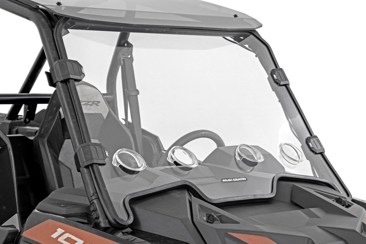Polaris RZR XP 4 1000 Full Windshield - Rough Country - Scratch Resistant, Vented - '20-'21